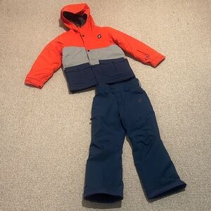 Orage Kids Matching Set - Orange, Gray, and Blue. Orage jacket/Descente pants